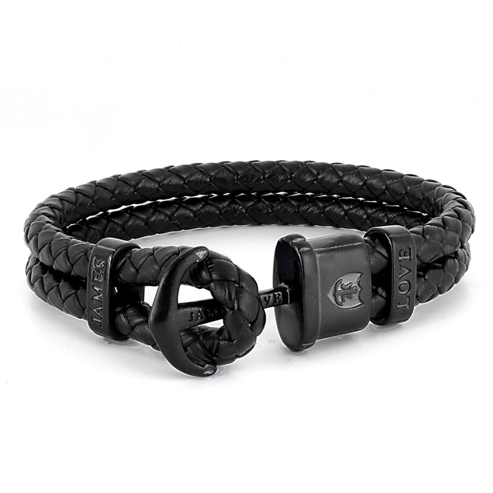 Nieuw Anker Armband Leder matt schwarz – Base Trading UG HQ-44