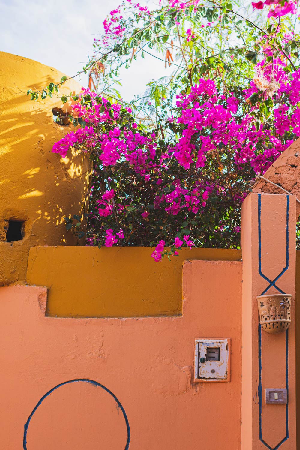 Egypt nature with colorful house