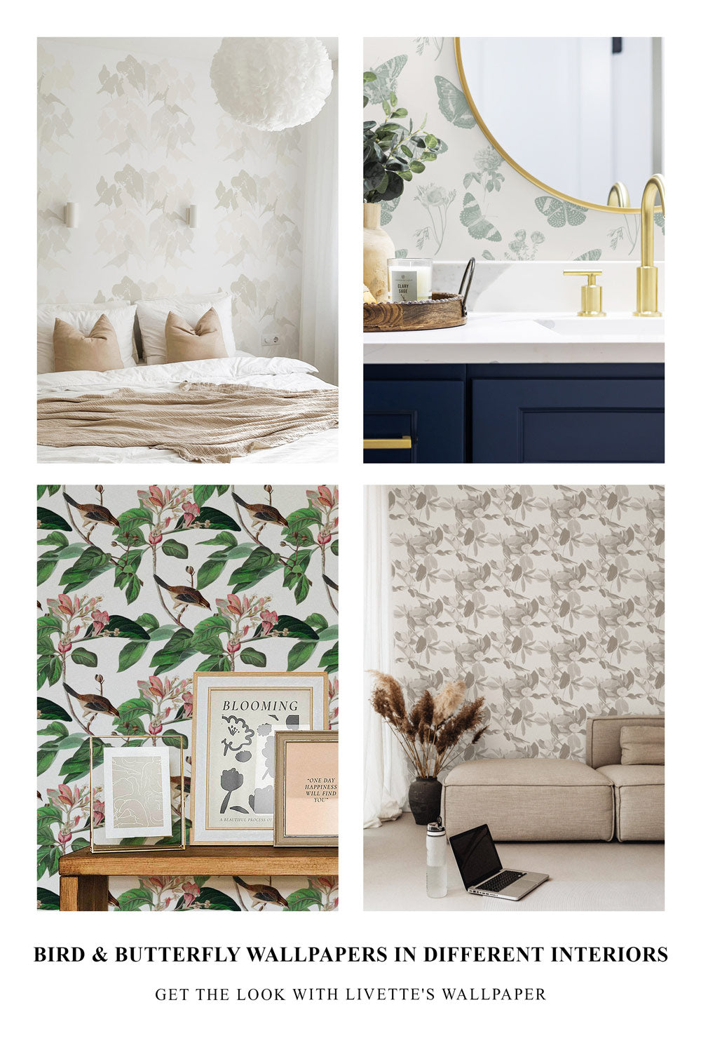 Bird & Butterfly Wallpapers In Different Interiors