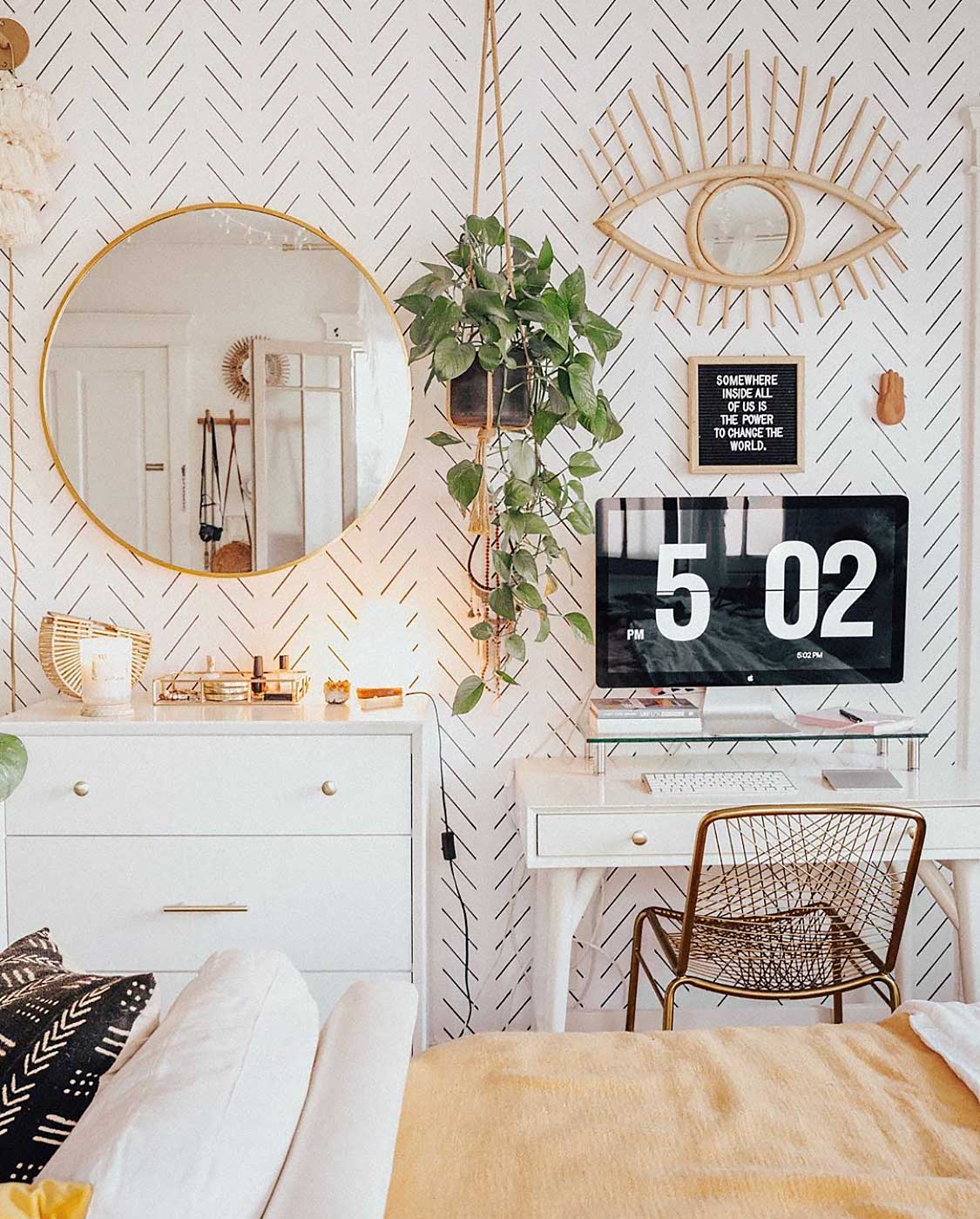 Modern Bohemian Chic Pink Home Office Reveal