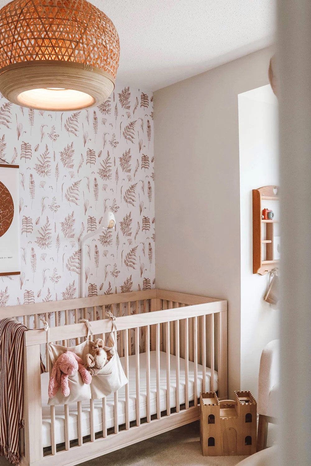 Boho style girls nursery interior