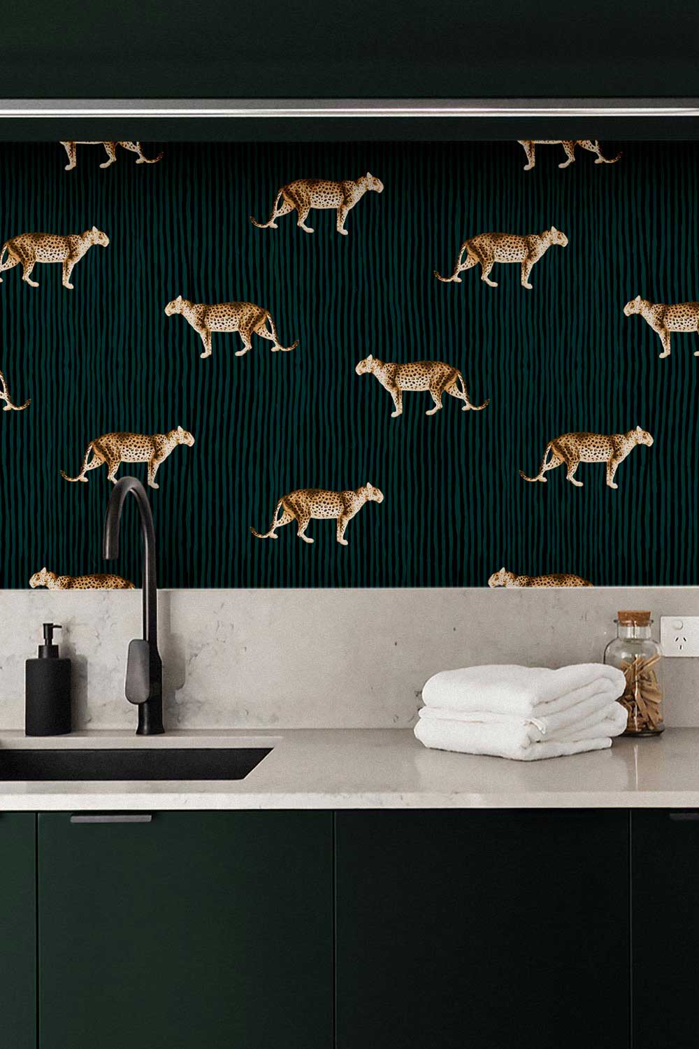 Bold Leopard Design Backsplash