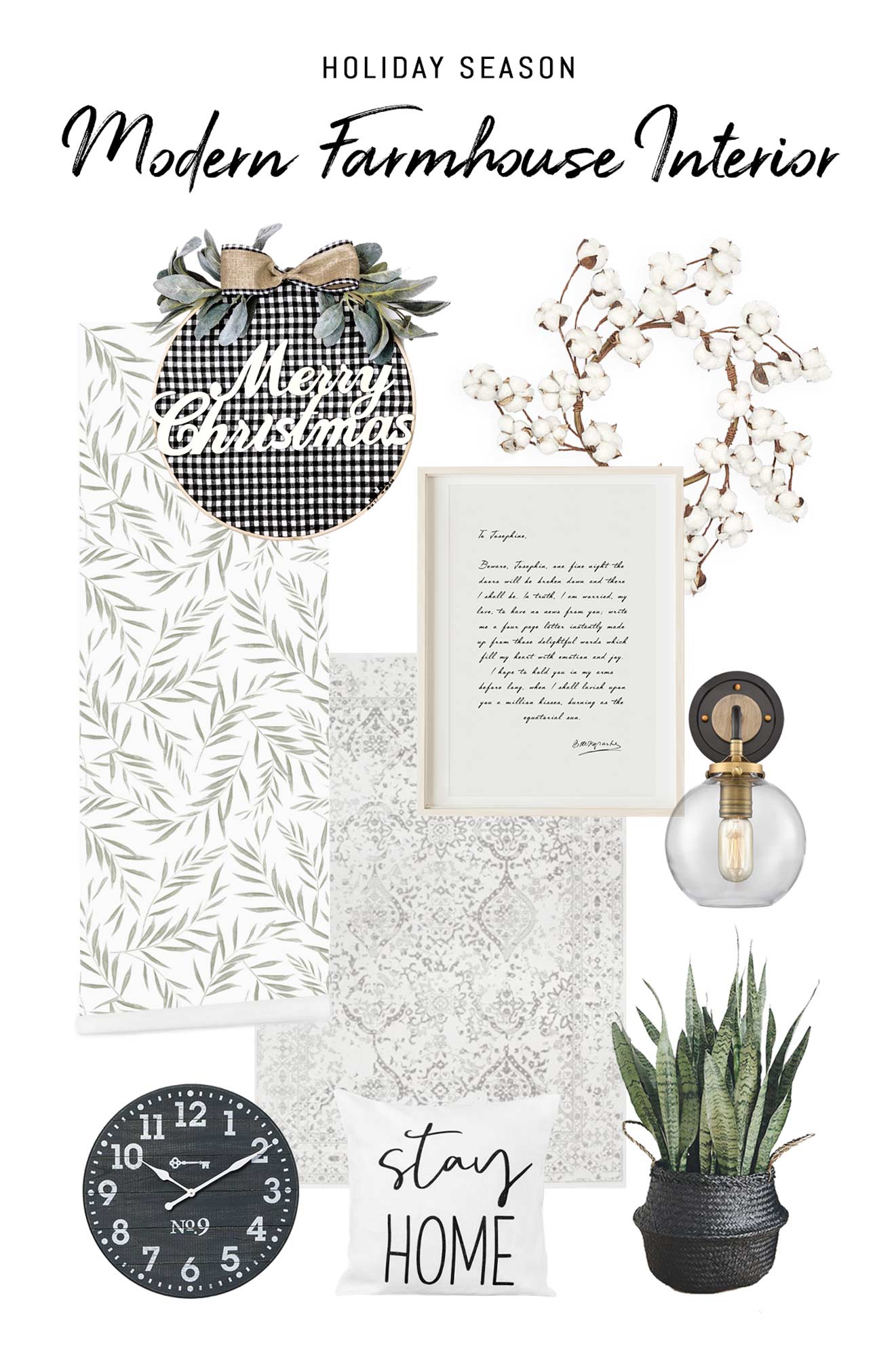 Festive decor for modern farmhouse