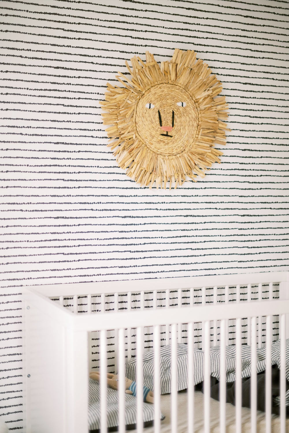 Removable wallpaper in kids room interior