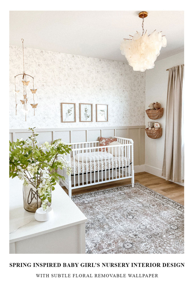 Spring inspired baby girl's nursery interior design