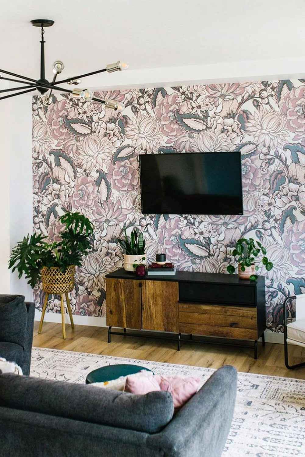Pastel Floral Removable Wallpaper Interior