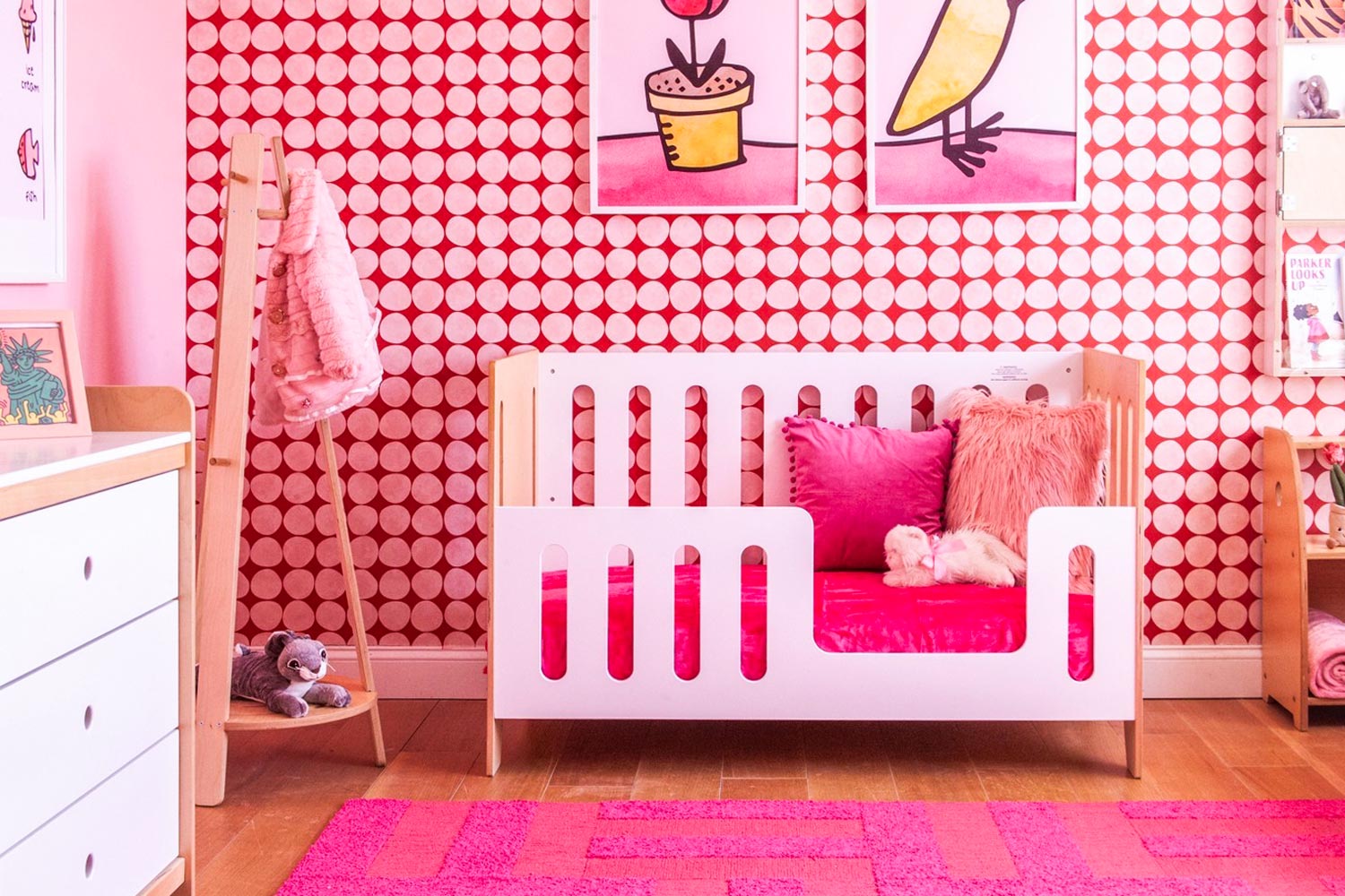 Pink Retro Chic Nursery Interior