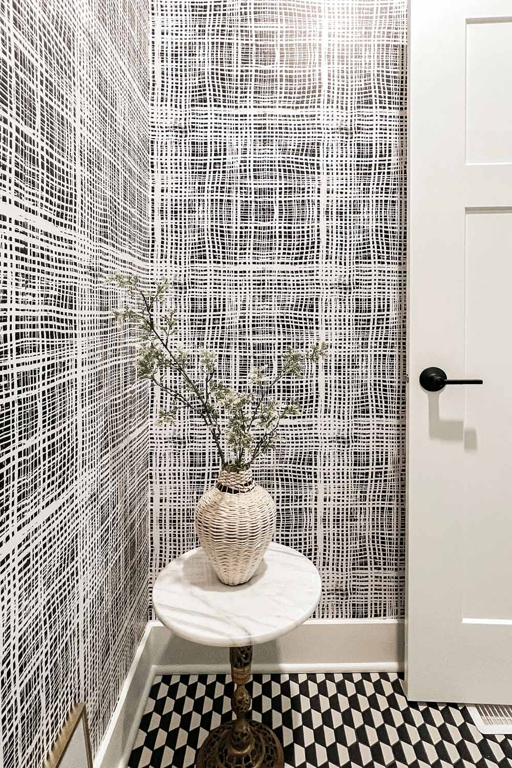 Self adhesive wallpaper bathroom project