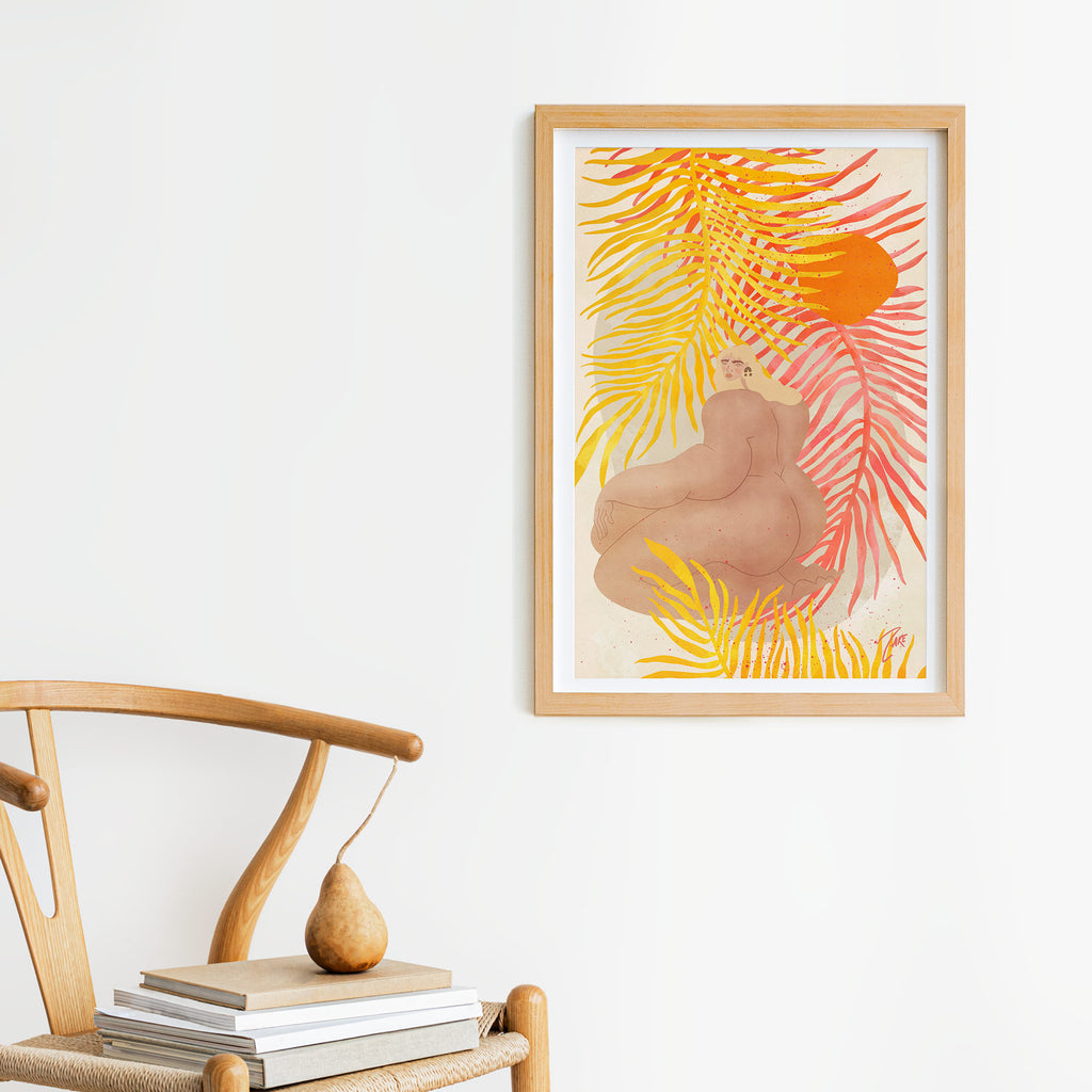 Abstract nude art print collection with summer vibes