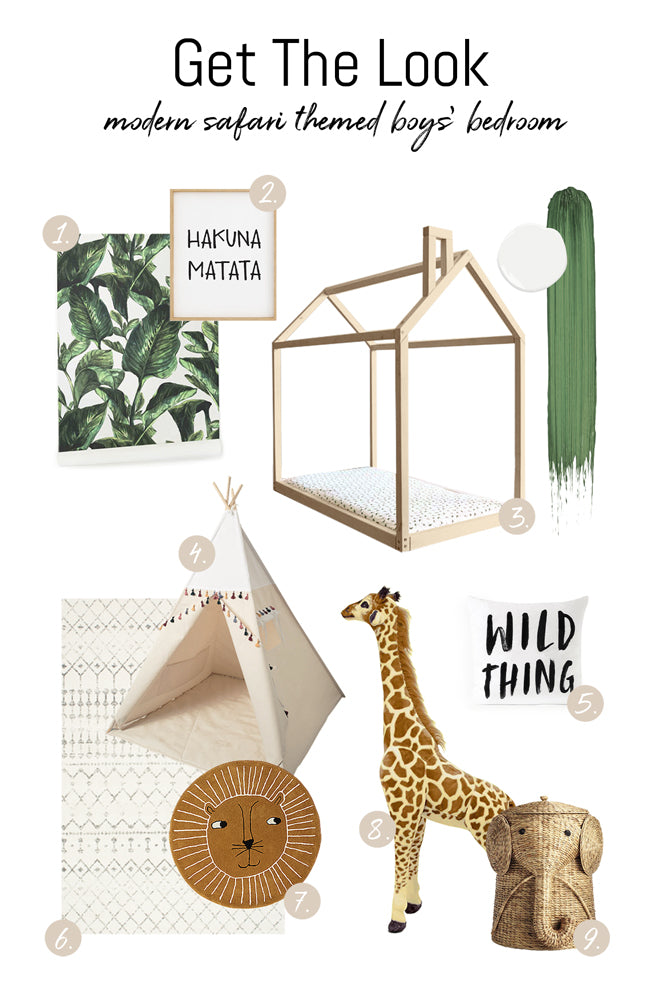 Get the look of modern safari jungle themed bedroom for toddlers