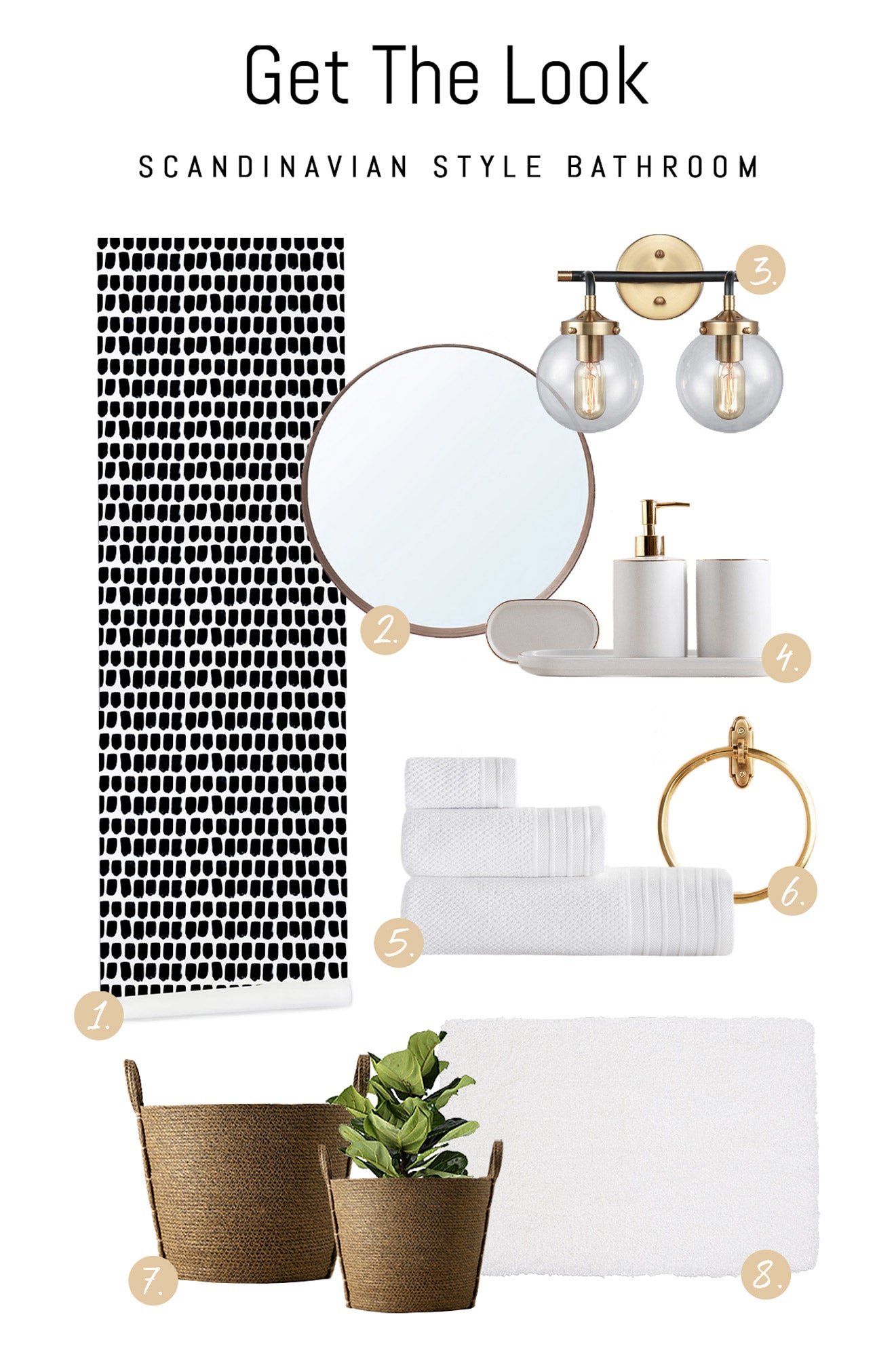 Shop Scandinavian style bathroom decor