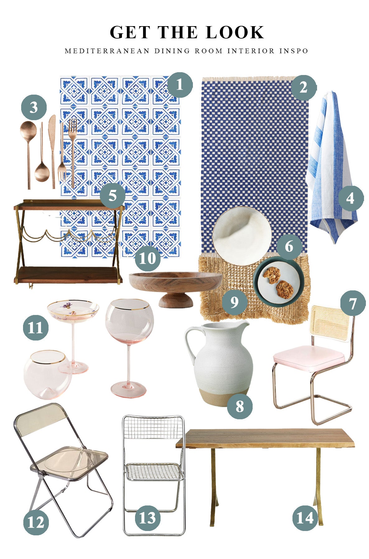 Mediterranean Dining Room Interior | Mood Board Monday | Livettes Wallpaper