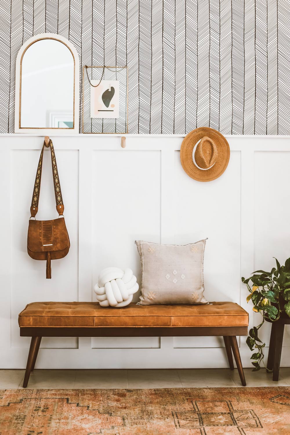 Simple Herringbone Removable Wallpaper In Black