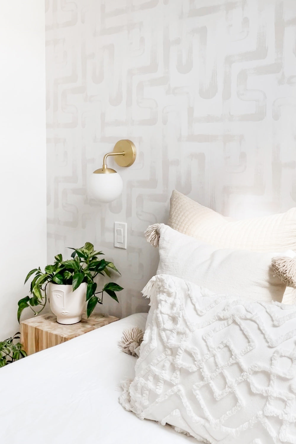 Neutral London Metro Line Removable Wallpaper Bedroom Project