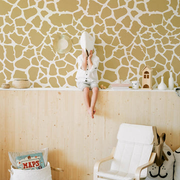 Elegant giraffe print wallpaper, Animal print designer wallcovering
