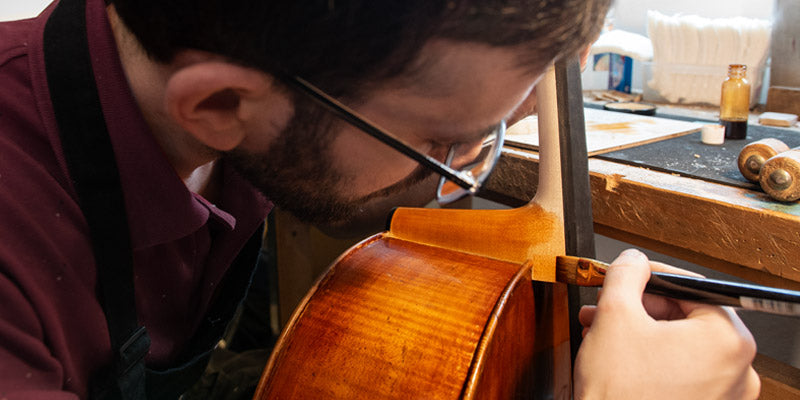 Varnishing Cello Neck
