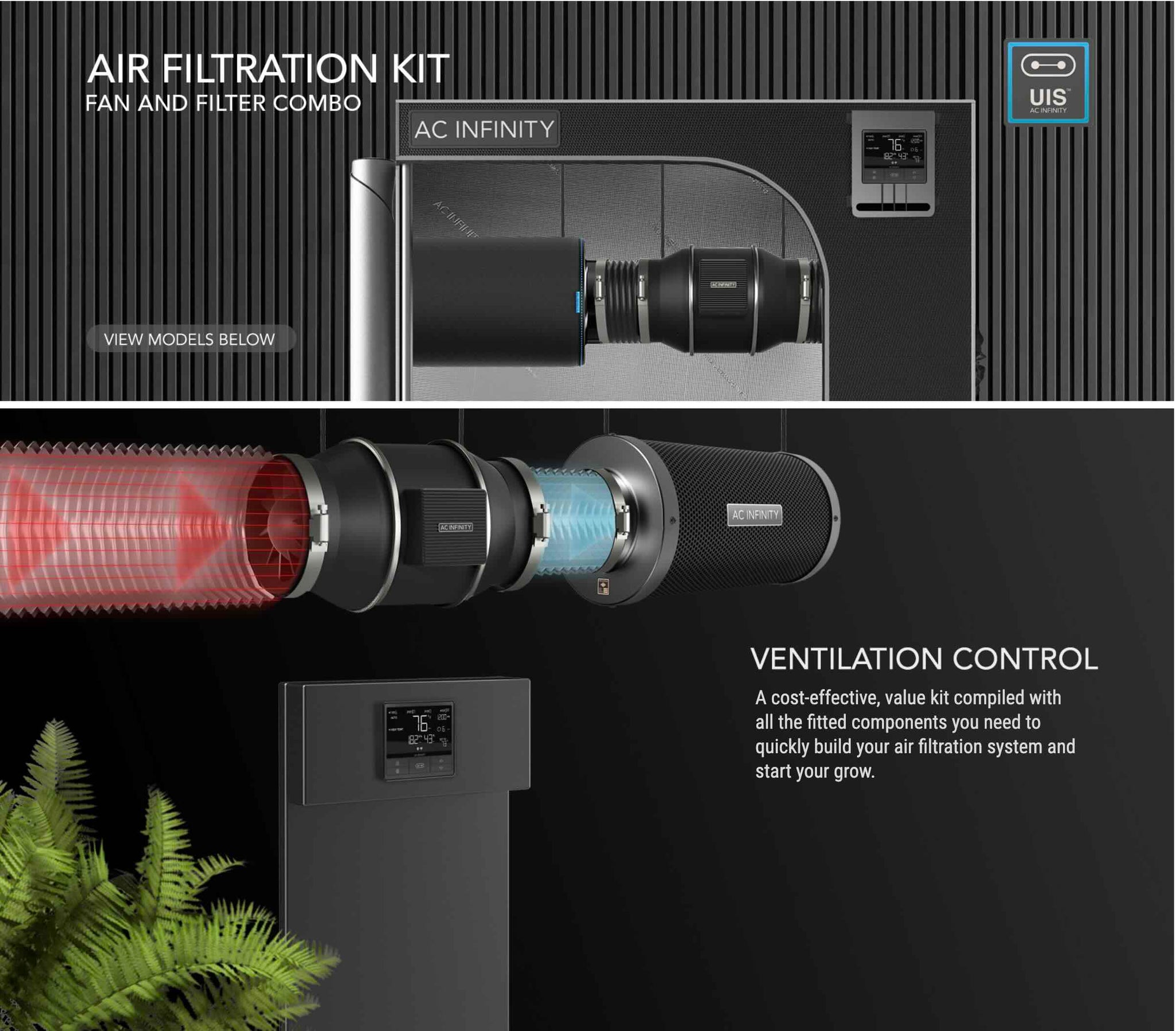 Air Filtration fan and filter Combo