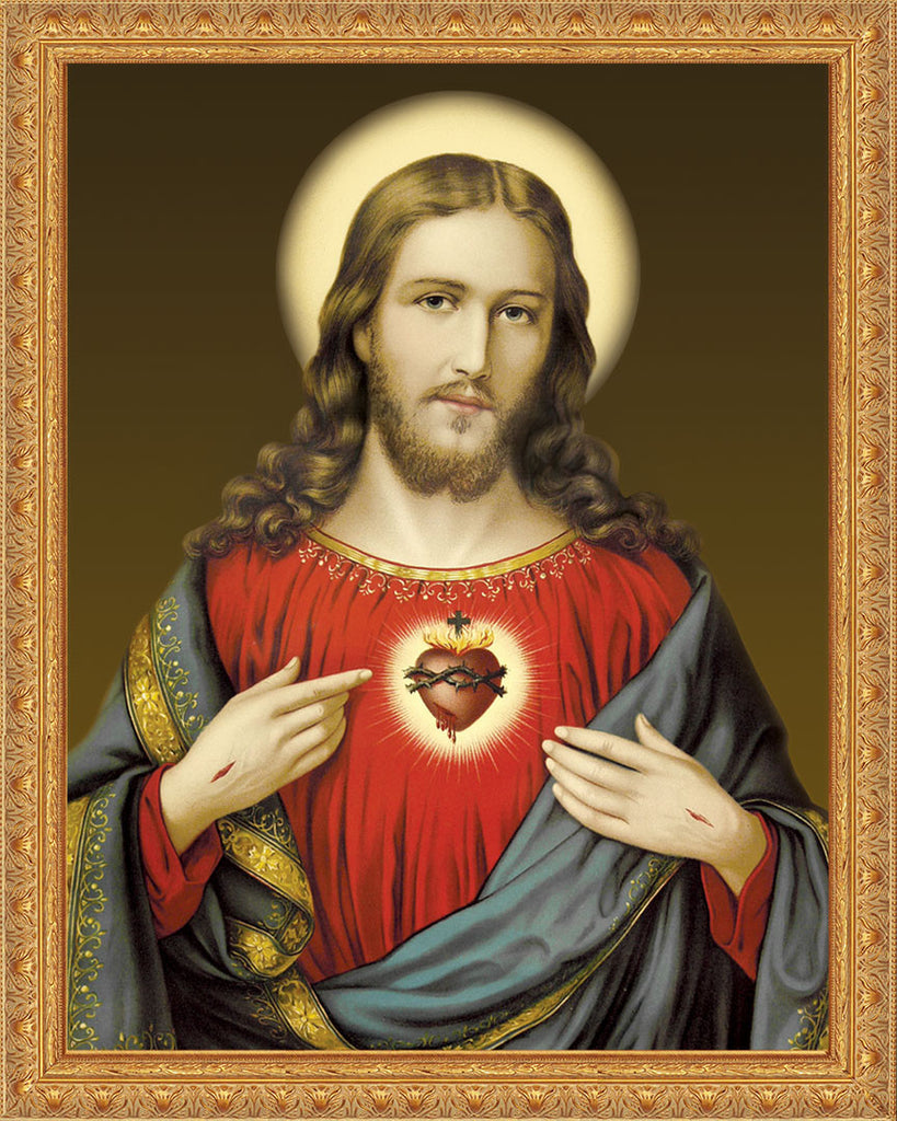 Sacred Heart on Canvas - Frame 8483 - MercyImages.com