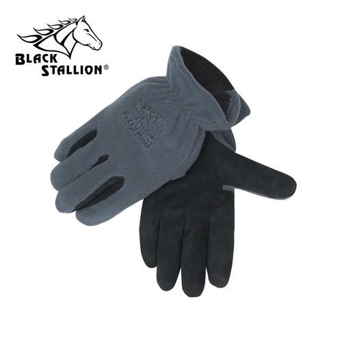 Revco Fuzzyhand Black Gloves: Winter Work Fleece/Pigskin 15FH-BLK