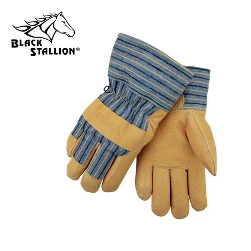 Revco 15FH-BLK Fuzzyhand Winter Work Gloves: Black Fleece/Pigskin