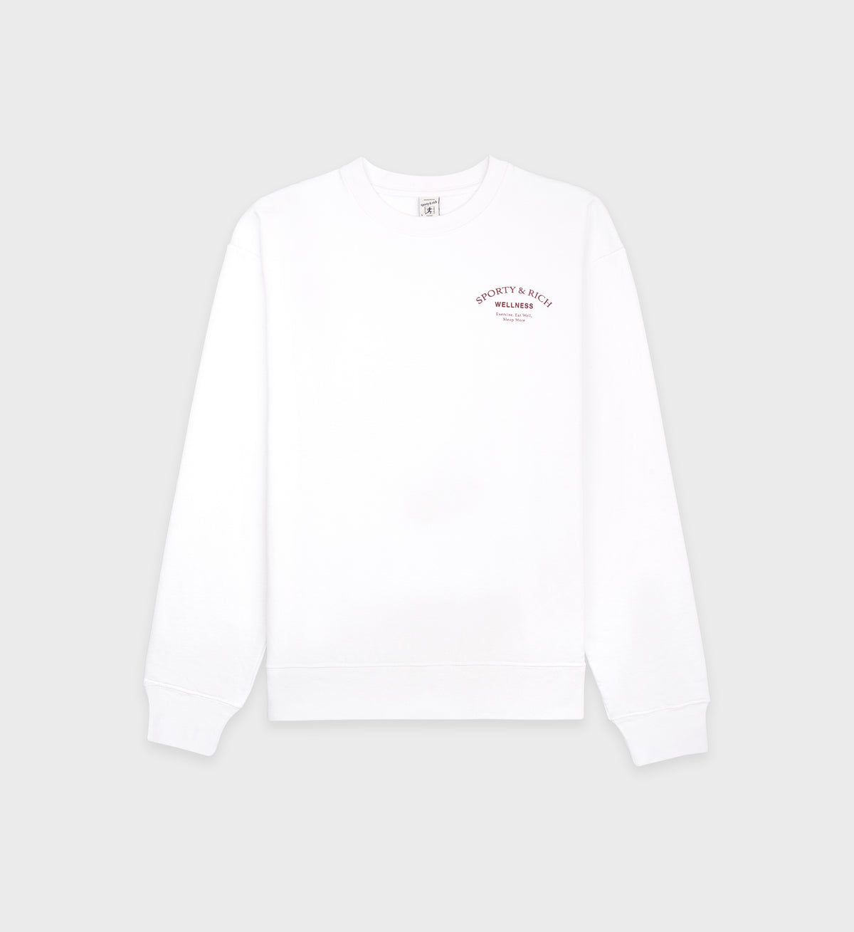 Wellness Studio Crewneck - White/Merlot – Sporty & Rich