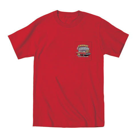 SALE - 2017 Cruisin official classic car show event t-shirt red pocket ...