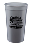 2021 Endless Summer Cruisin Ocean City official car show event silver plastic cup - pack of 2