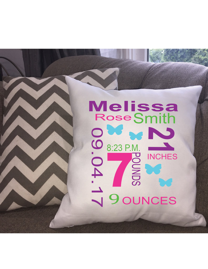 personalized birth pillow