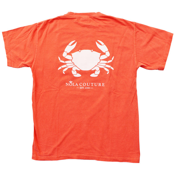 Salmon Boiled Crab Short Sleeve Pocket Tee | NOLA Couture
