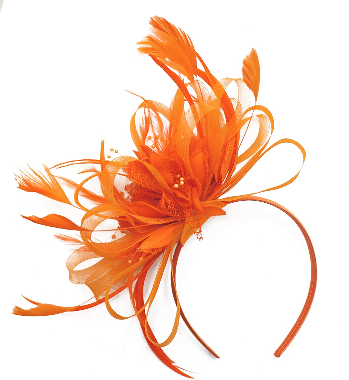 voormalig Turbine Vorm van het schip Caprilite UK Online | Caprilite Orange Fascinator on Headband AliceBand UK  Wedding Ascot Rac