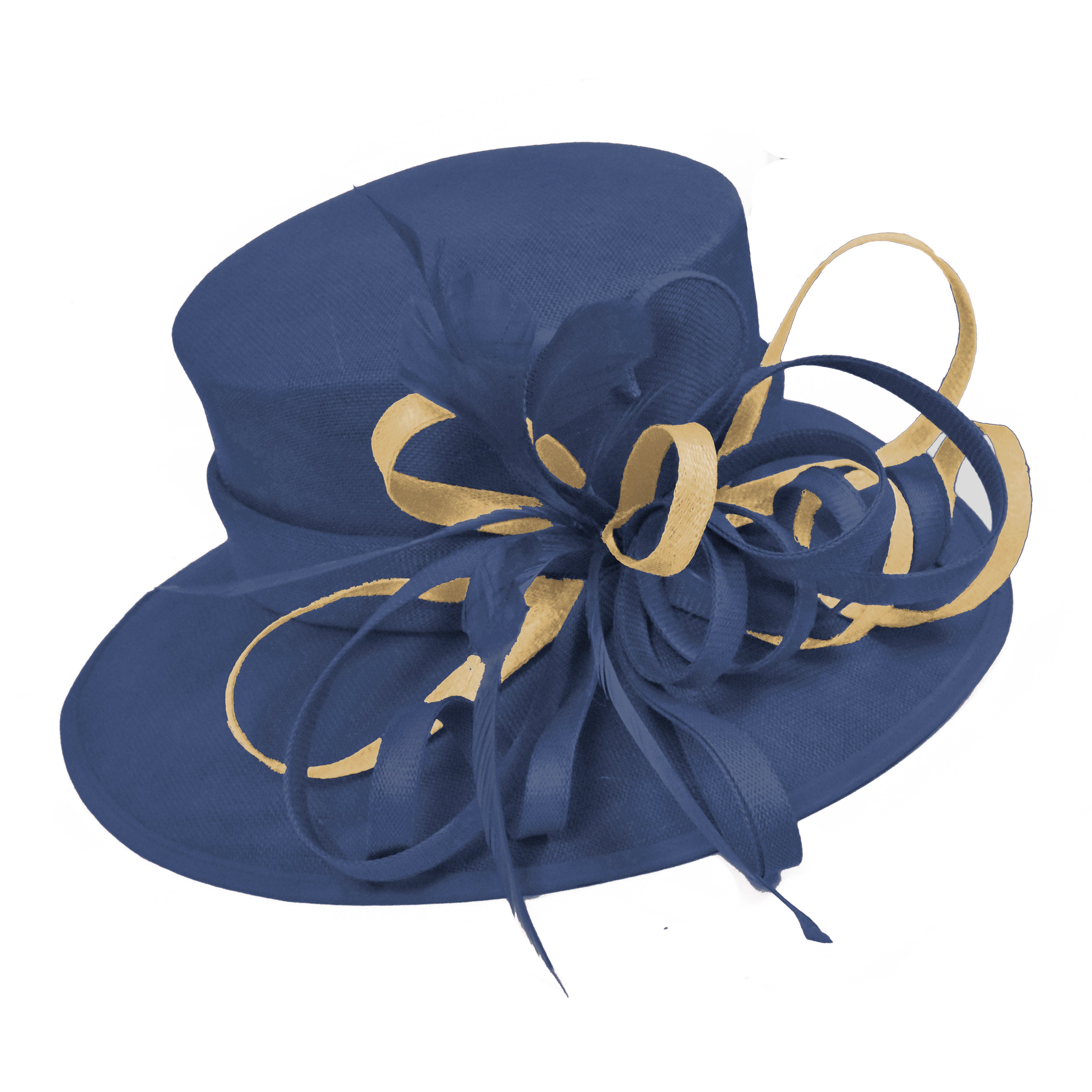 large blue wedding hat