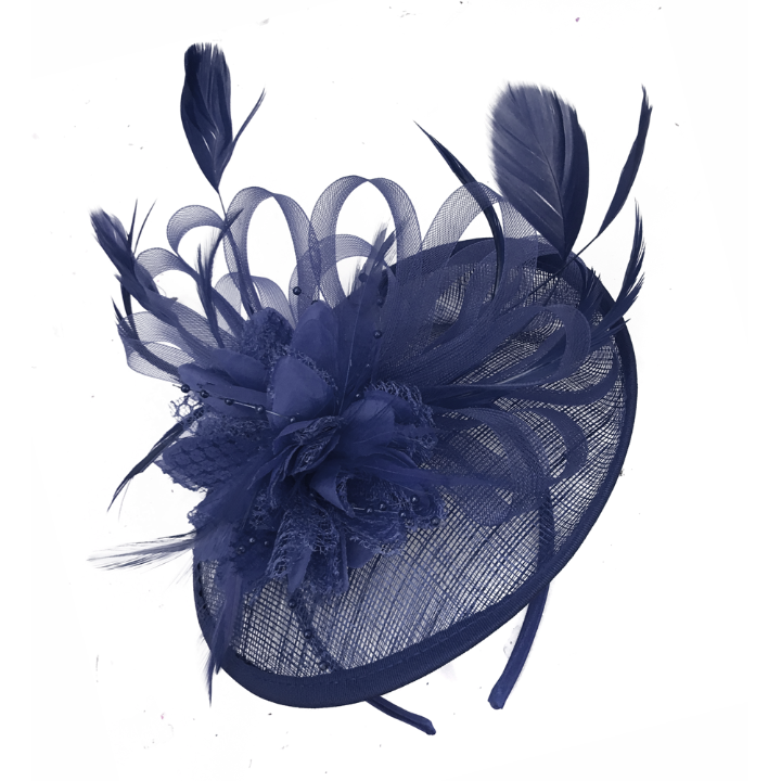 navy and silver wedding hats