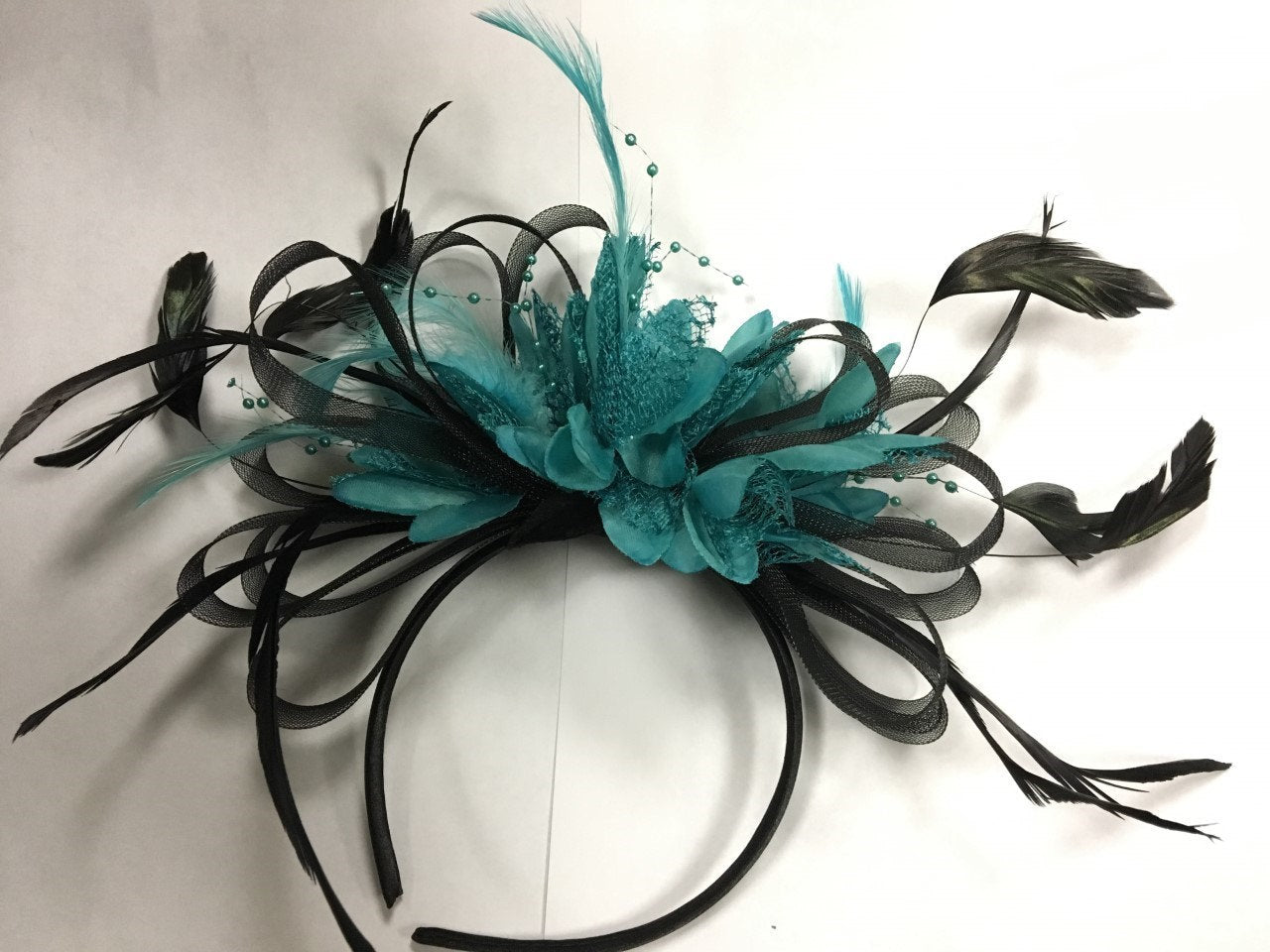 teal fascinator