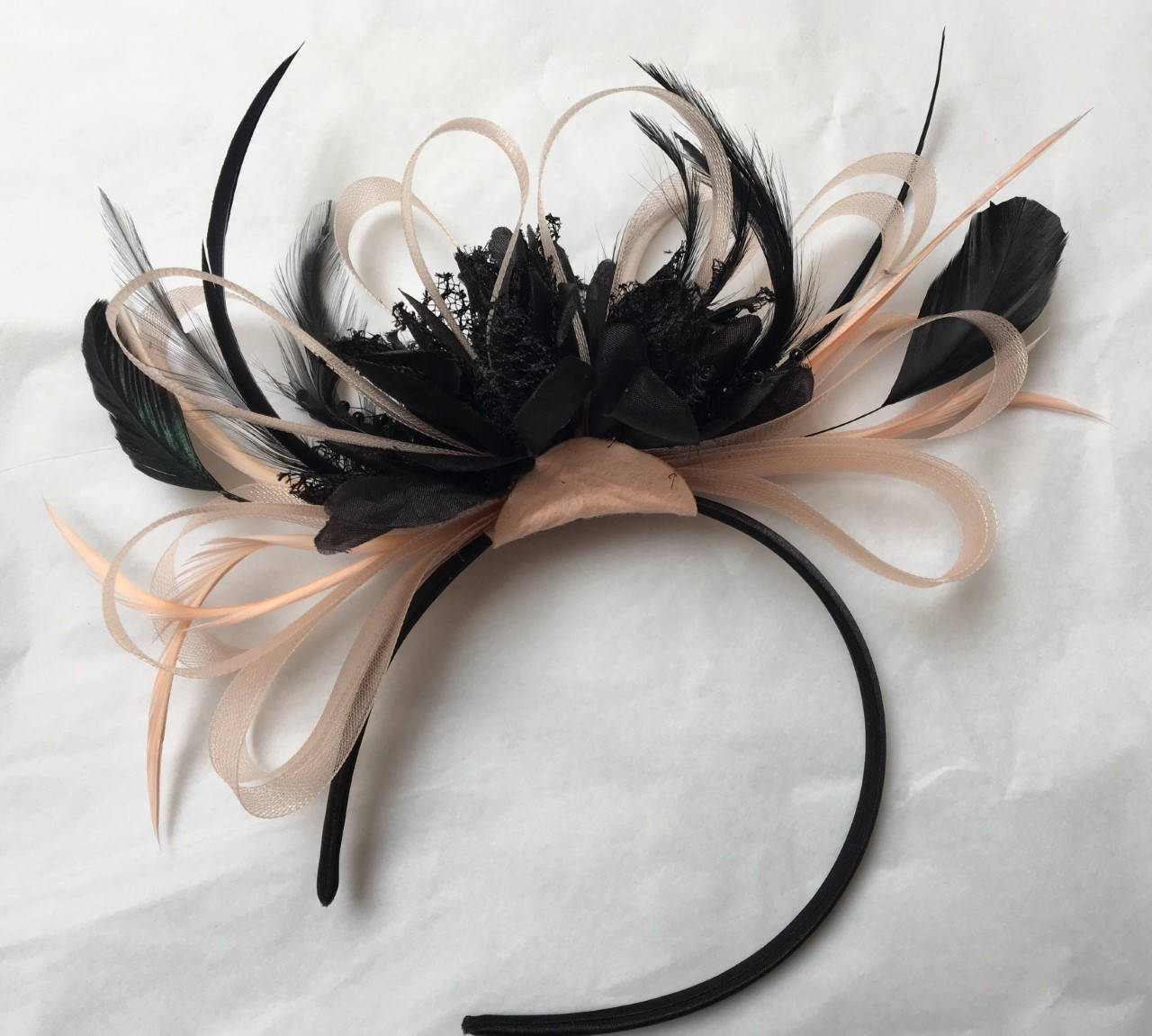 black nude fascinator