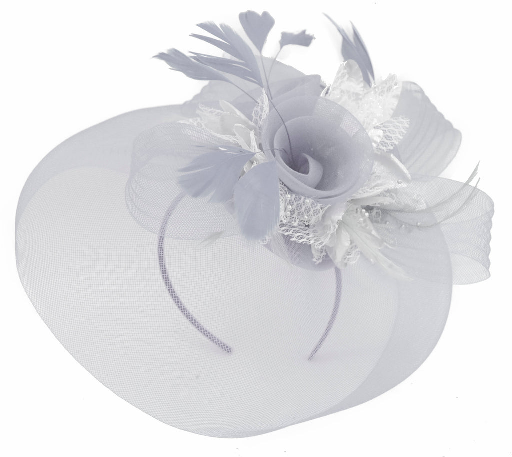 silver fascinator claires