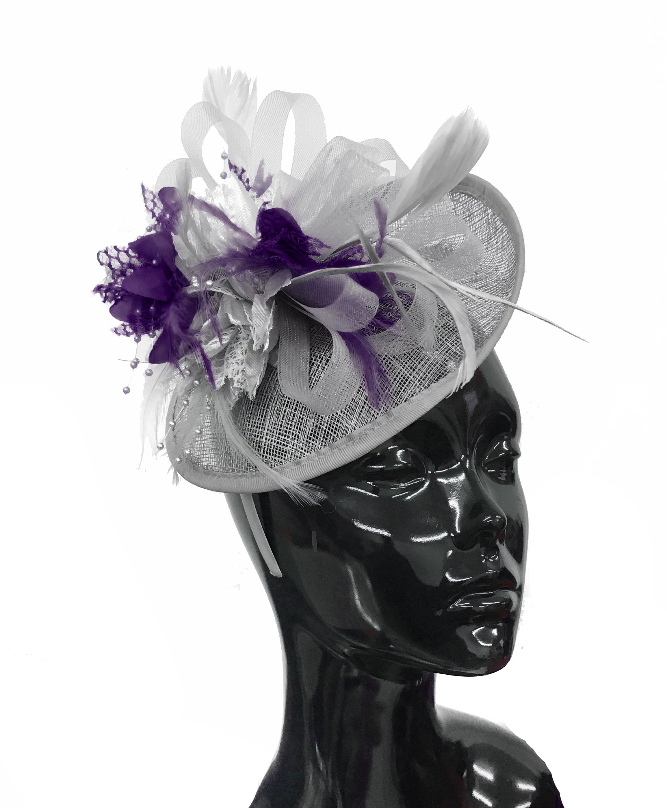 dark silver fascinator