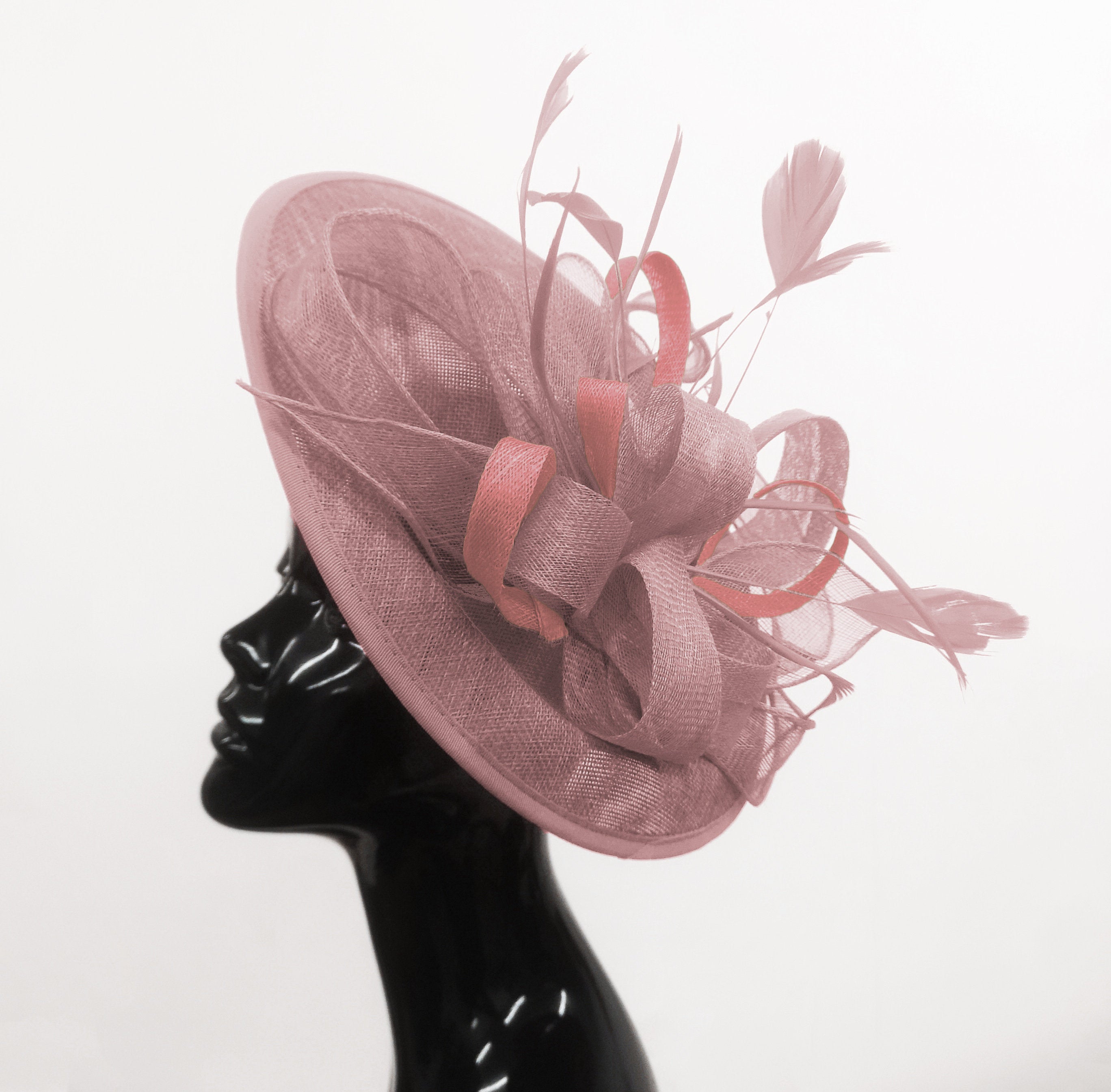 dusty pink fascinator hat