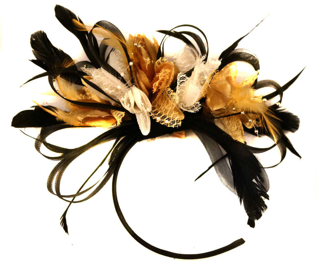 dark gold fascinator