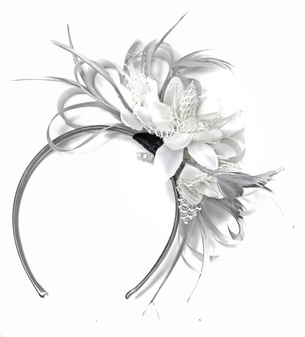 grey fascinators for weddings