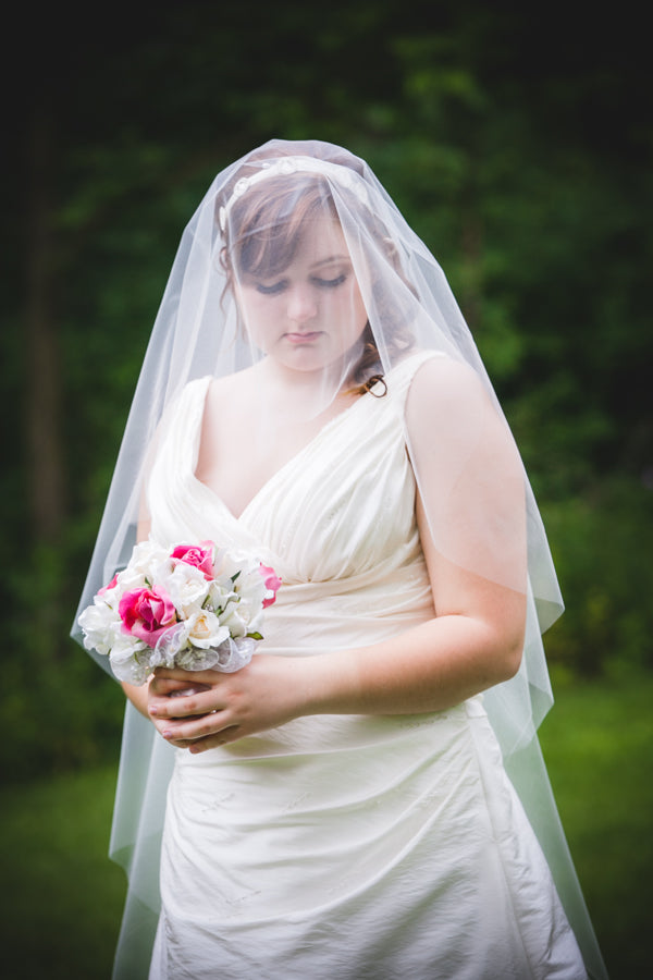 wedding veil and blusher