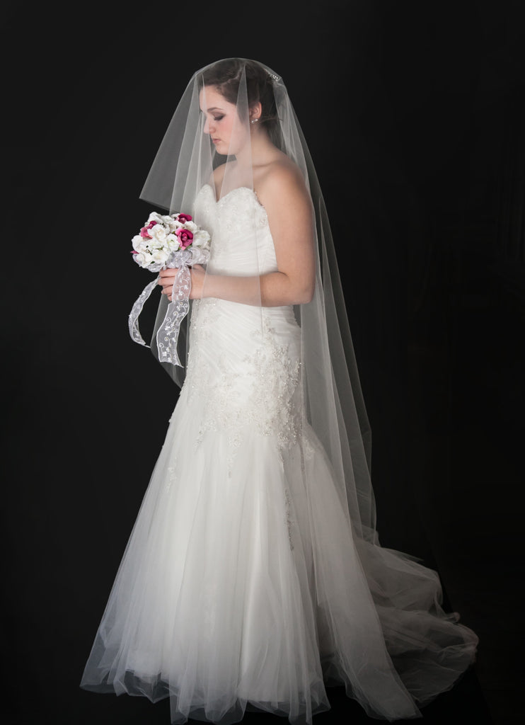 cathedral length wedding veils with blusher