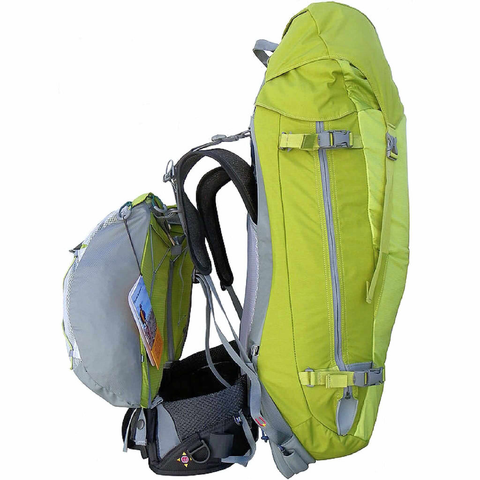 The Aarn Guiding Light 57-65 Liter Backpack with balance bags.