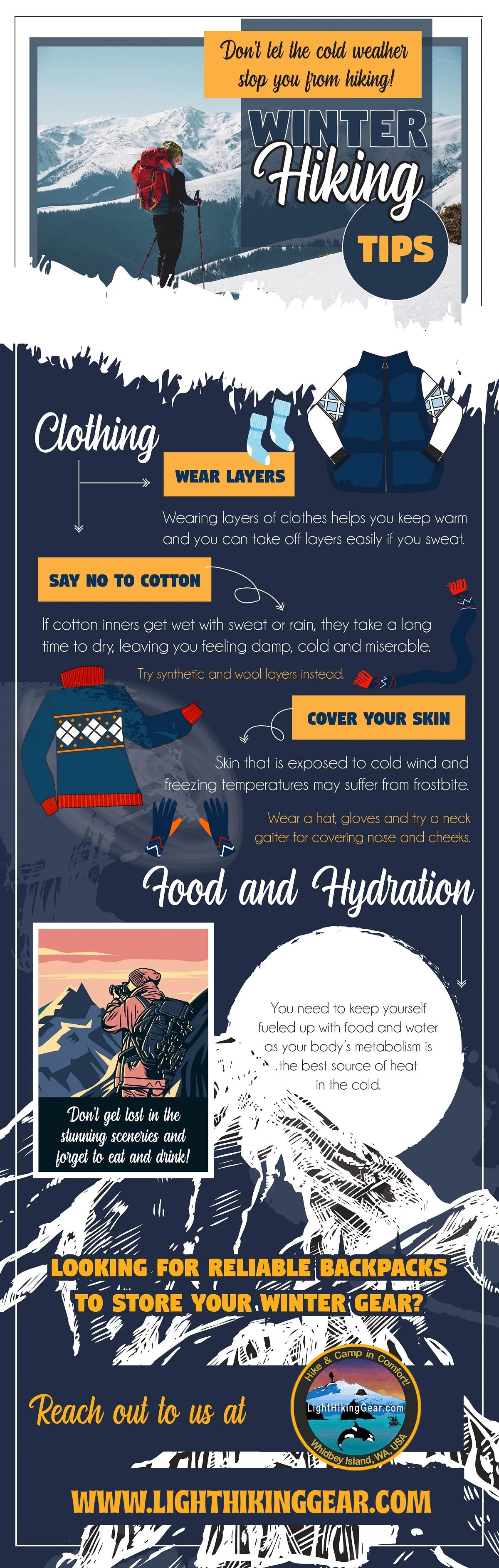 Don't let the cold weather stop you from Hiking - Infographic