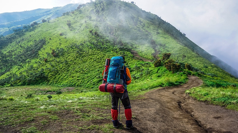 Man with a hiking backpack