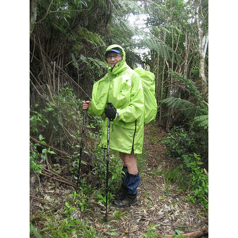 A picture of a hiker wearing Light Hiking Gear water wizard