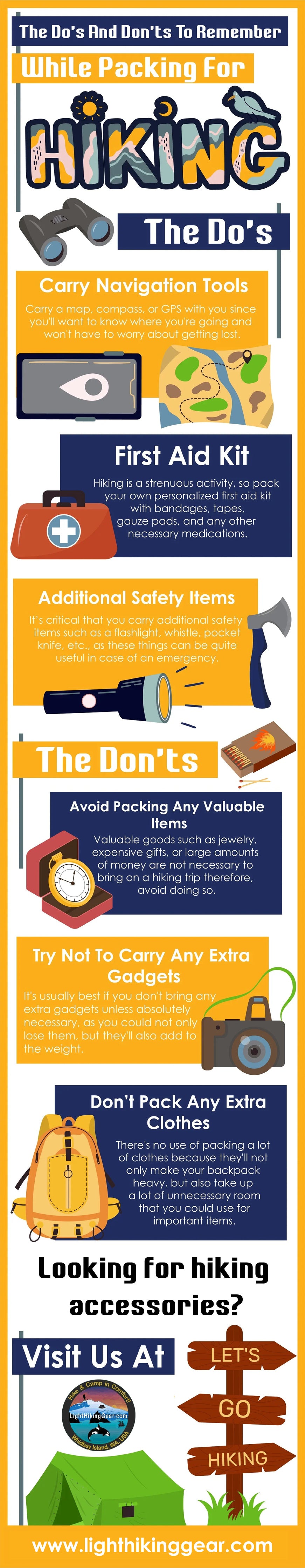 The Do's And Don'ts To Remember While Packing For Hiking | Infographic