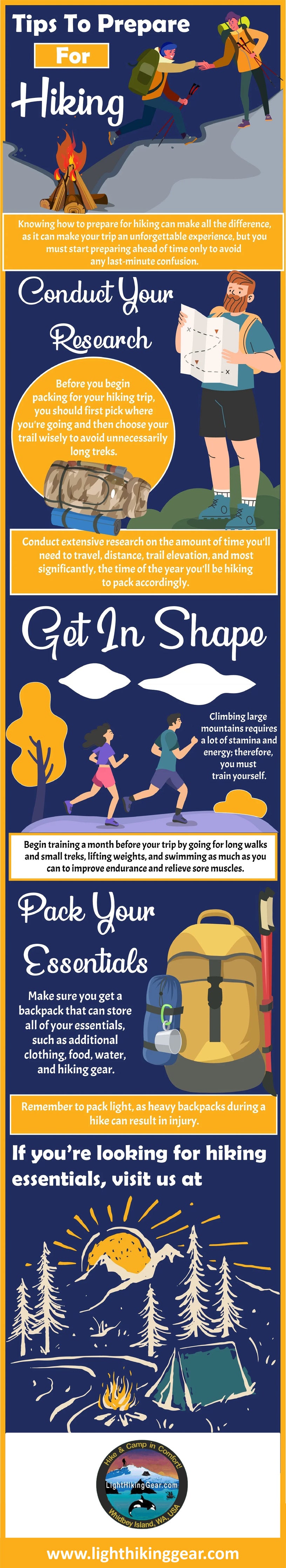 Tips To Prepare For Hiking - Infographic