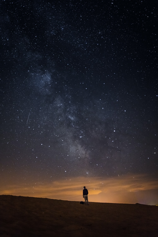 Person looking at the milky way galaxy