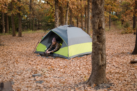 A man in his camp