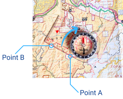 showing a rotated bezel to point to true north